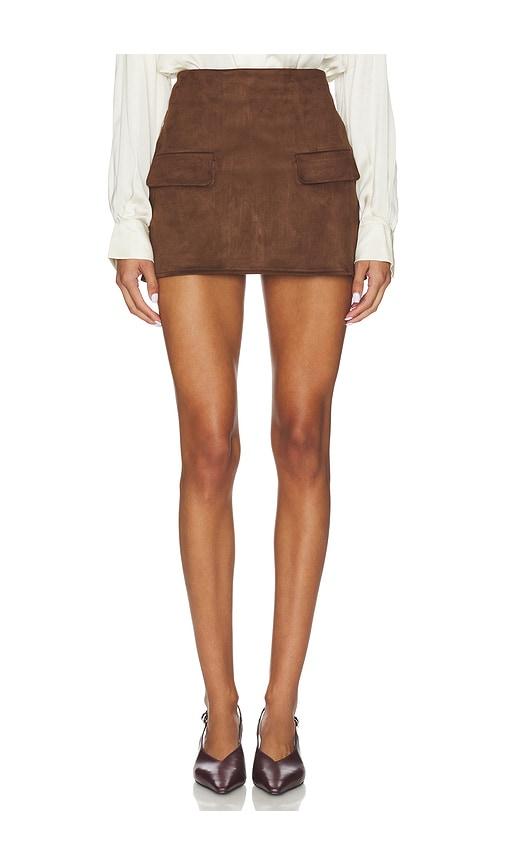 SNDYS Amelia Suede Mini Skirt in Brown by SNDYS