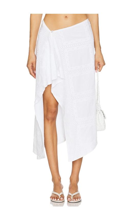 SNDYS Asta Handkerchief Skirt in White by SNDYS