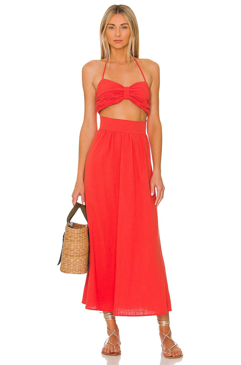 SNDYS Boat Linen Dress in Orange by SNDYS