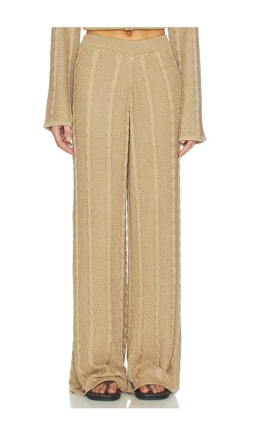 SNDYS Cici Cable Knit Pant in Tan by SNDYS