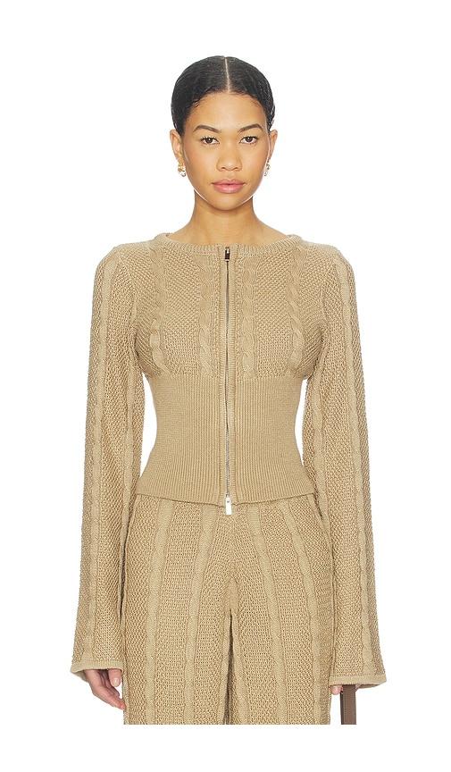 SNDYS Cici Cable Knit Top in Tan by SNDYS