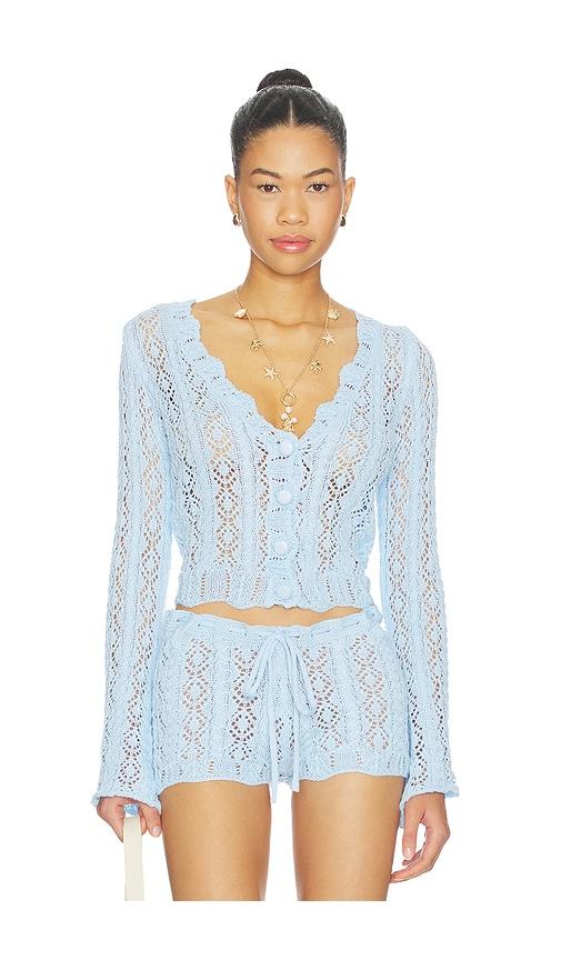 SNDYS Crochet Cardigan in Baby Blue by SNDYS