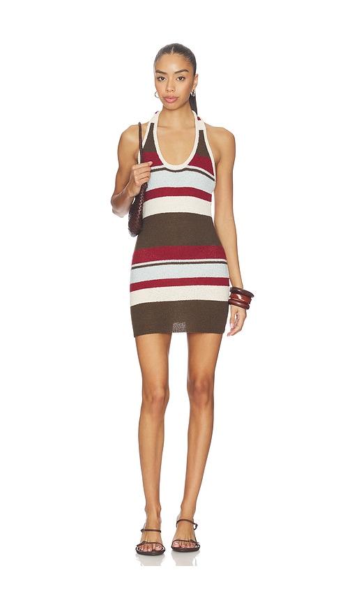 SNDYS Effie Halter Mini Dress in Brown by SNDYS
