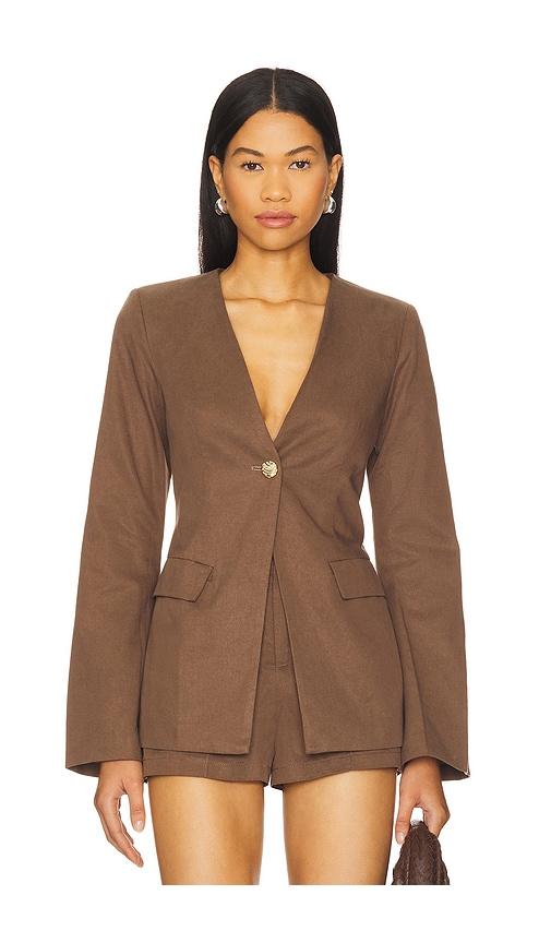 SNDYS Emilie Fitted Blazer in Brown by SNDYS