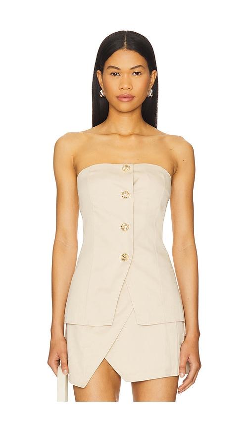 SNDYS Emilie Strapless Top in Cream by SNDYS