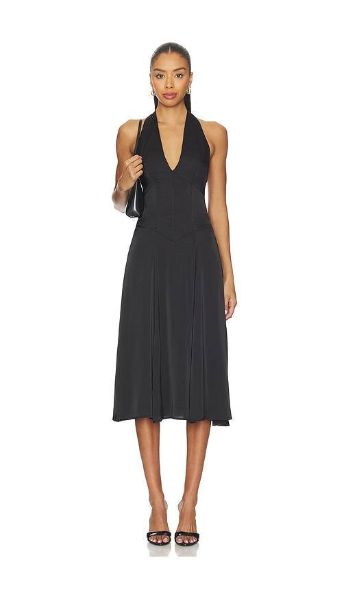 SNDYS Evelyn Midi Dress in Black by SNDYS