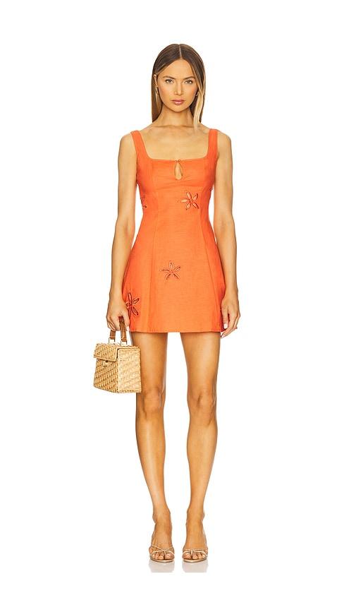 SNDYS Flora Mini Dress in Orange by SNDYS