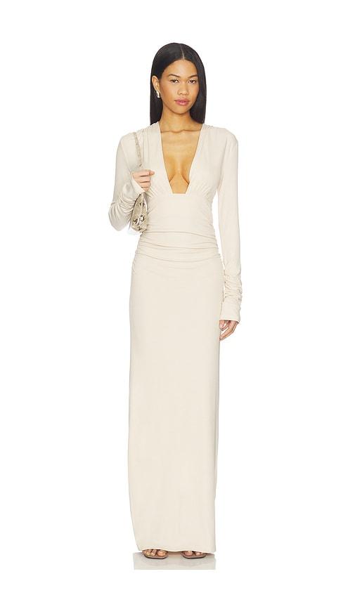 SNDYS Foxx Long Sleeve Maxi Dress in Cream by SNDYS