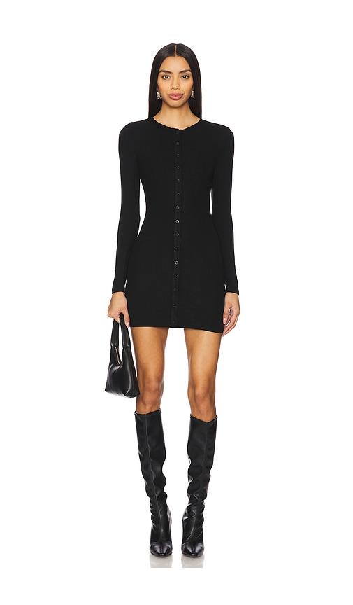 SNDYS Henley Mini Dress in Black by SNDYS