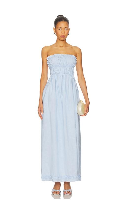 SNDYS Ines Strapless Maxi Dress in Baby Blue by SNDYS