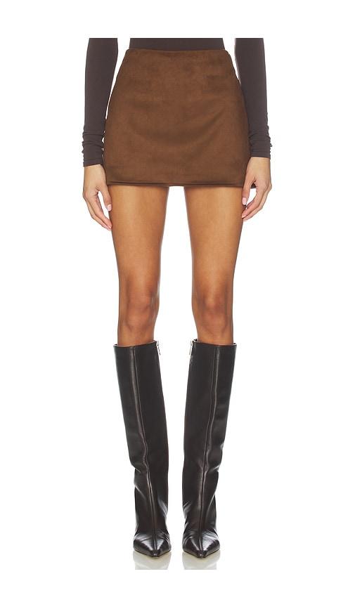 SNDYS Jacqui Faux Suede Mini Skirt in Brown by SNDYS