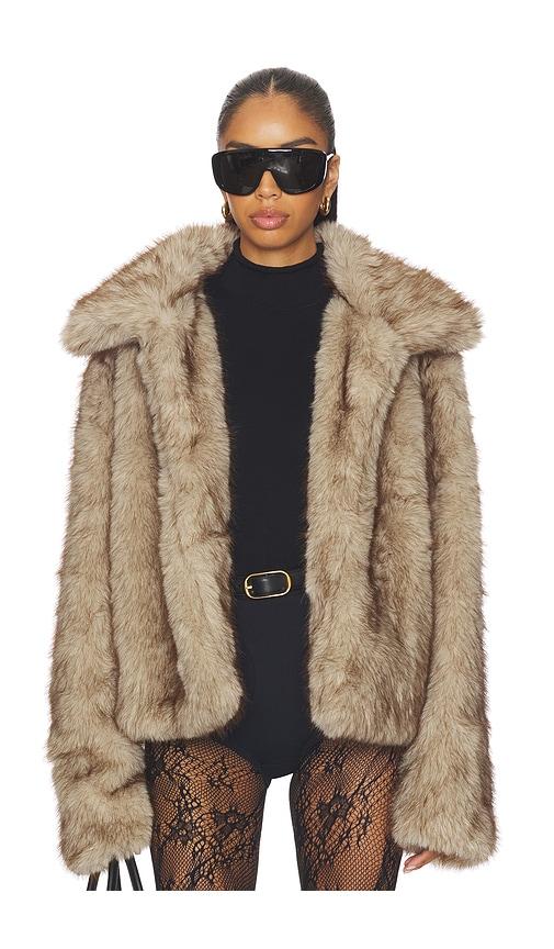 SNDYS Leila Faux Fur Jacket in Tan by SNDYS