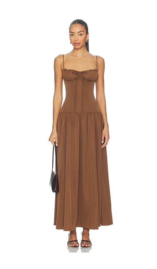 SNDYS Lelessa Maxi Dress in Chocolate by SNDYS