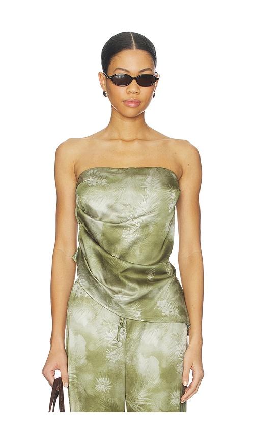 SNDYS Lyra Print Top in Green by SNDYS