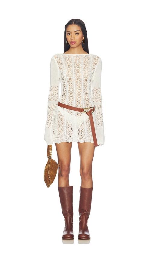 SNDYS Mattie Crochet Mini Dress in White by SNDYS