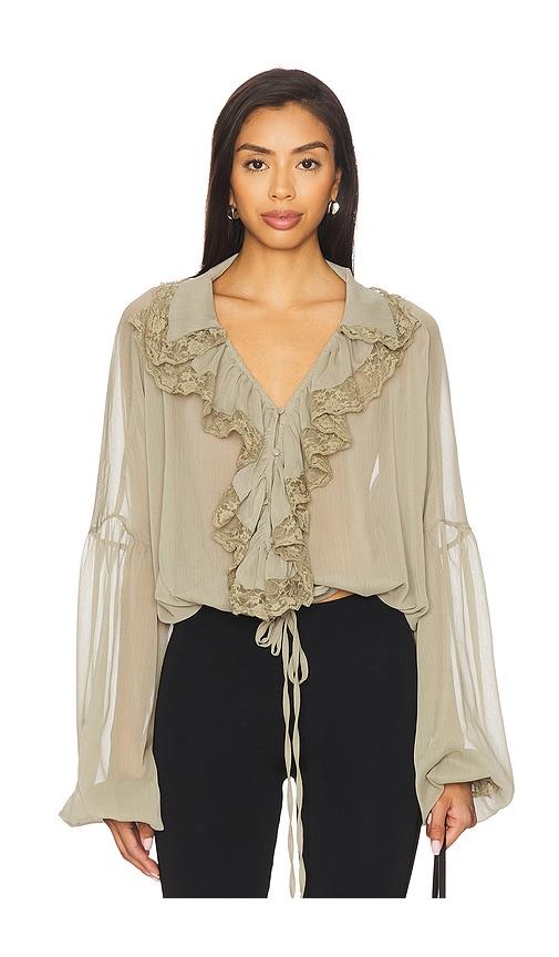 SNDYS Pearl Top in Sage by SNDYS