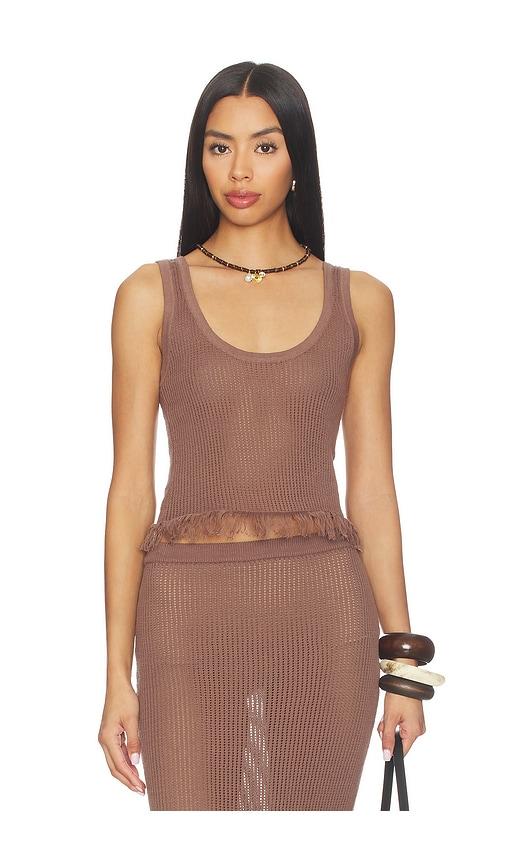 SNDYS Priya Crochet Top in Brown by SNDYS