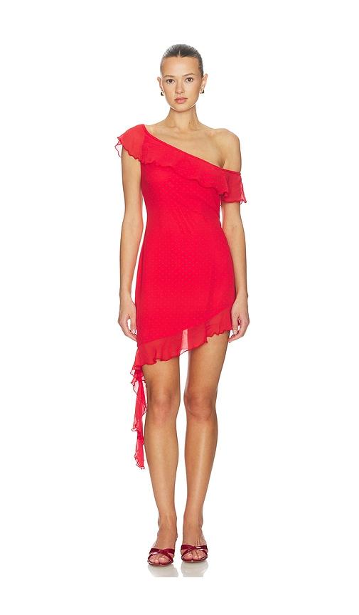 SNDYS Reyen Frill Mini Dress in Red by SNDYS