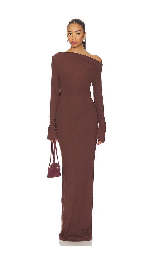 SNDYS Reyna Maxi Dress in Chocolate by SNDYS