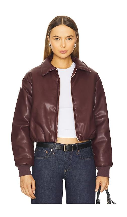 SNDYS Thorne Bomber Jacket in Burgundy by SNDYS