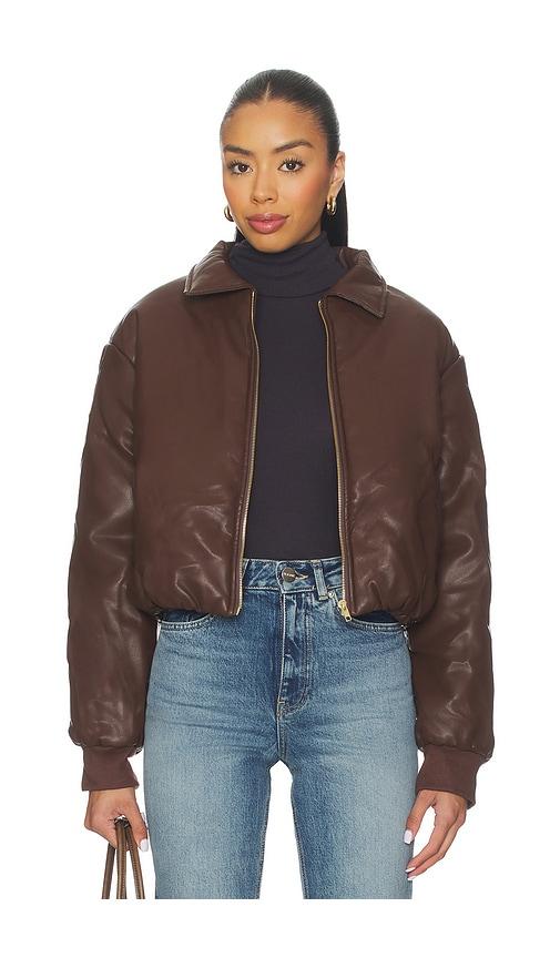 SNDYS Thorne Bomber Jacket in Chocolate by SNDYS