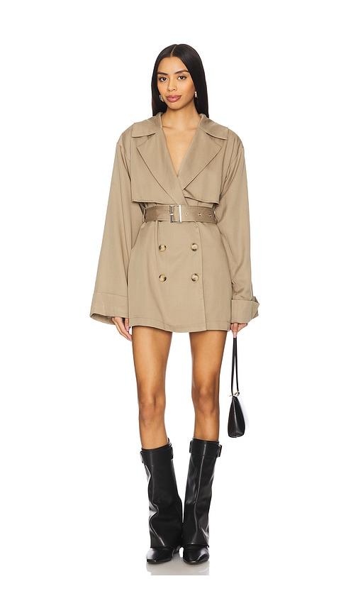 SNDYS Victoria Mini Trench Dress in Green by SNDYS