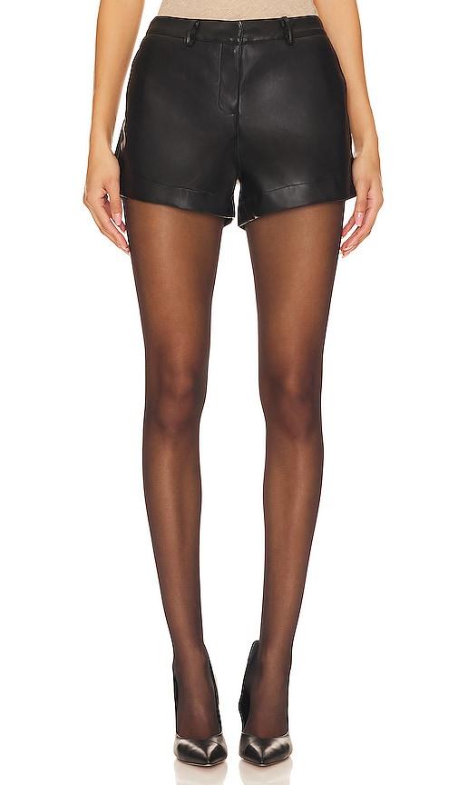 SNDYS Wendy Faux Leather Shorts in Black by SNDYS