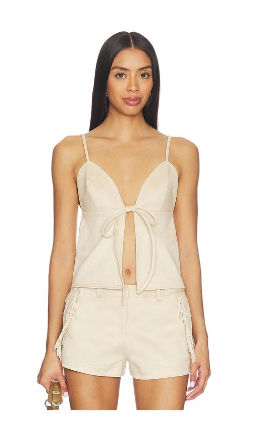 SNDYS Wes Faux Suede Top in Tan by SNDYS