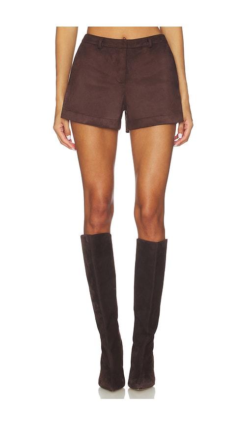SNDYS Woods Faux Suede Short in Chocolate by SNDYS