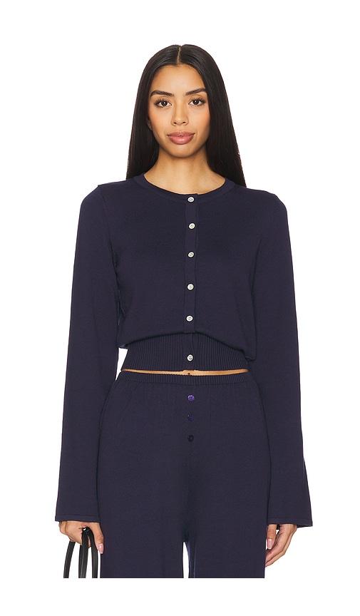 SNDYS X Revolve August Button Up Top in Navy by SNDYS
