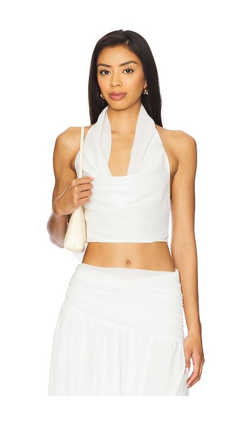 SNDYS x REVOLVE Camelia Cowl Top in White by SNDYS