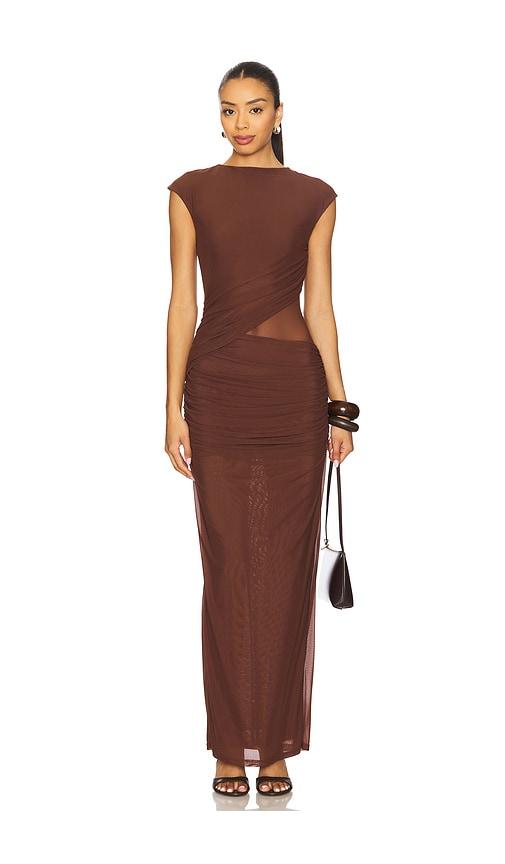 SNDYS x REVOLVE Lorelai Maxi Dress in Chocolate by SNDYS