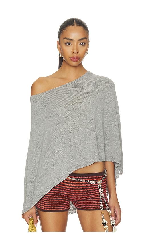 SNDYS x REVOLVE Misty Knit Poncho in Grey by SNDYS