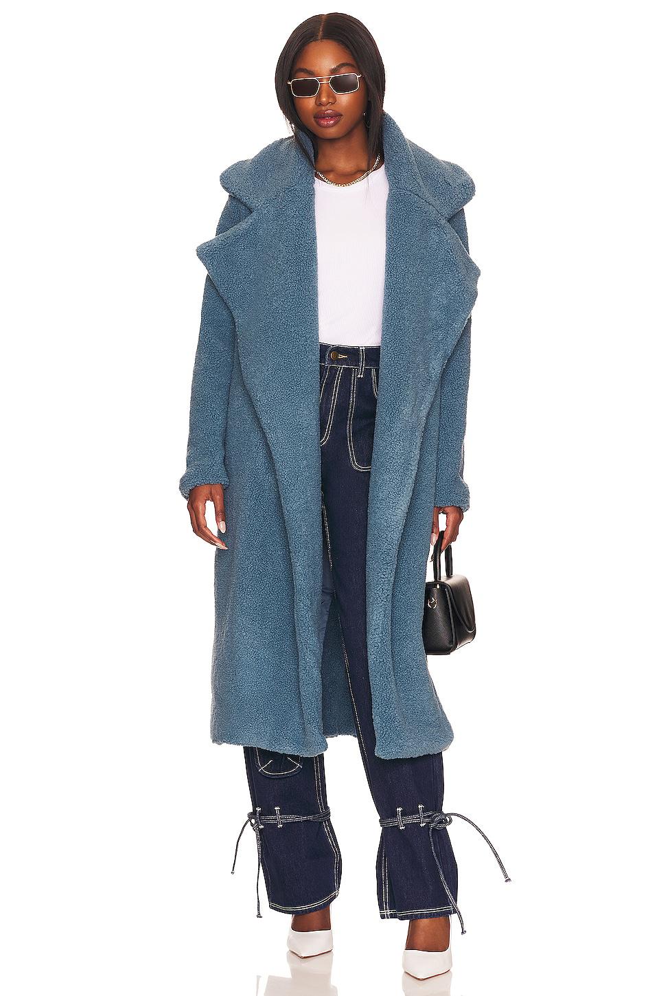SNDYS x REVOLVE Teddy Coat in Teal by SNDYS