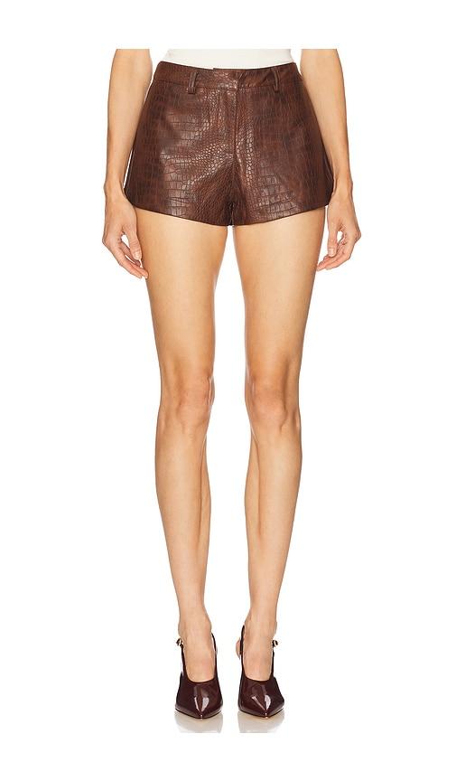 SNDYS x REVOLVE Wendy Croc Mini Short in Brown by SNDYS