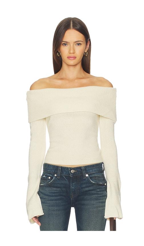 SNDYS x REVOLVE X Revolve Orlea Knit Top Sweater in White by SNDYS