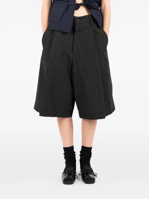 checked pleated shorts by SOCIETE ANONYME