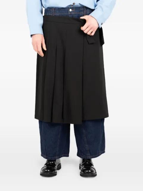 pleated tie midi skirt by SOCIETE ANONYME