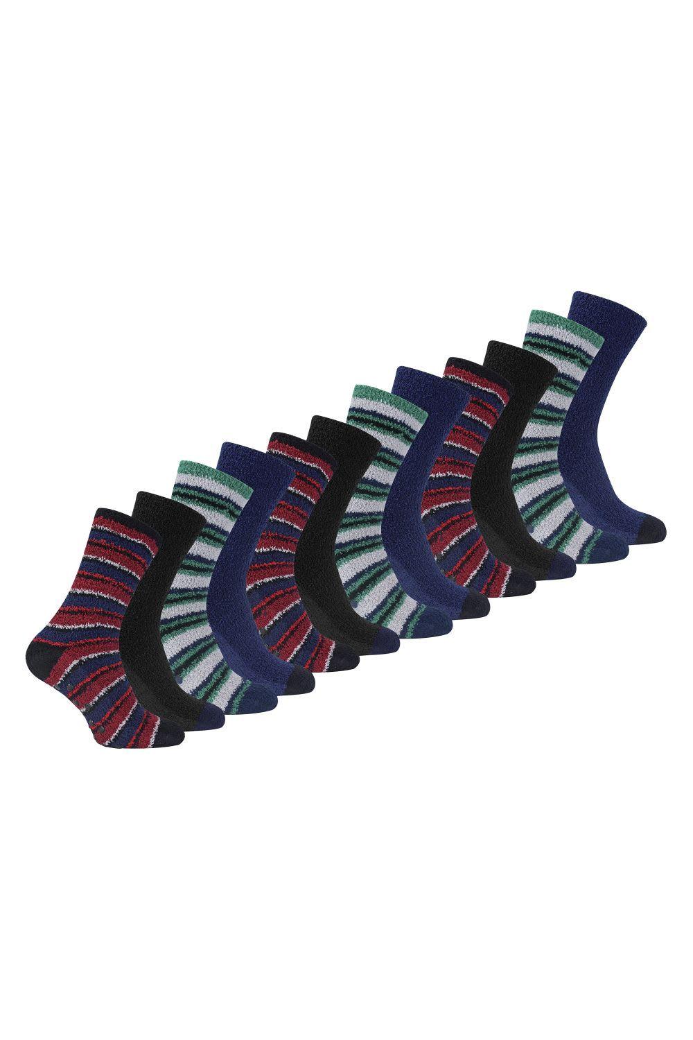 12 Pairs Mens Bed Socks Non Slip Gripper by SOCK SNOB