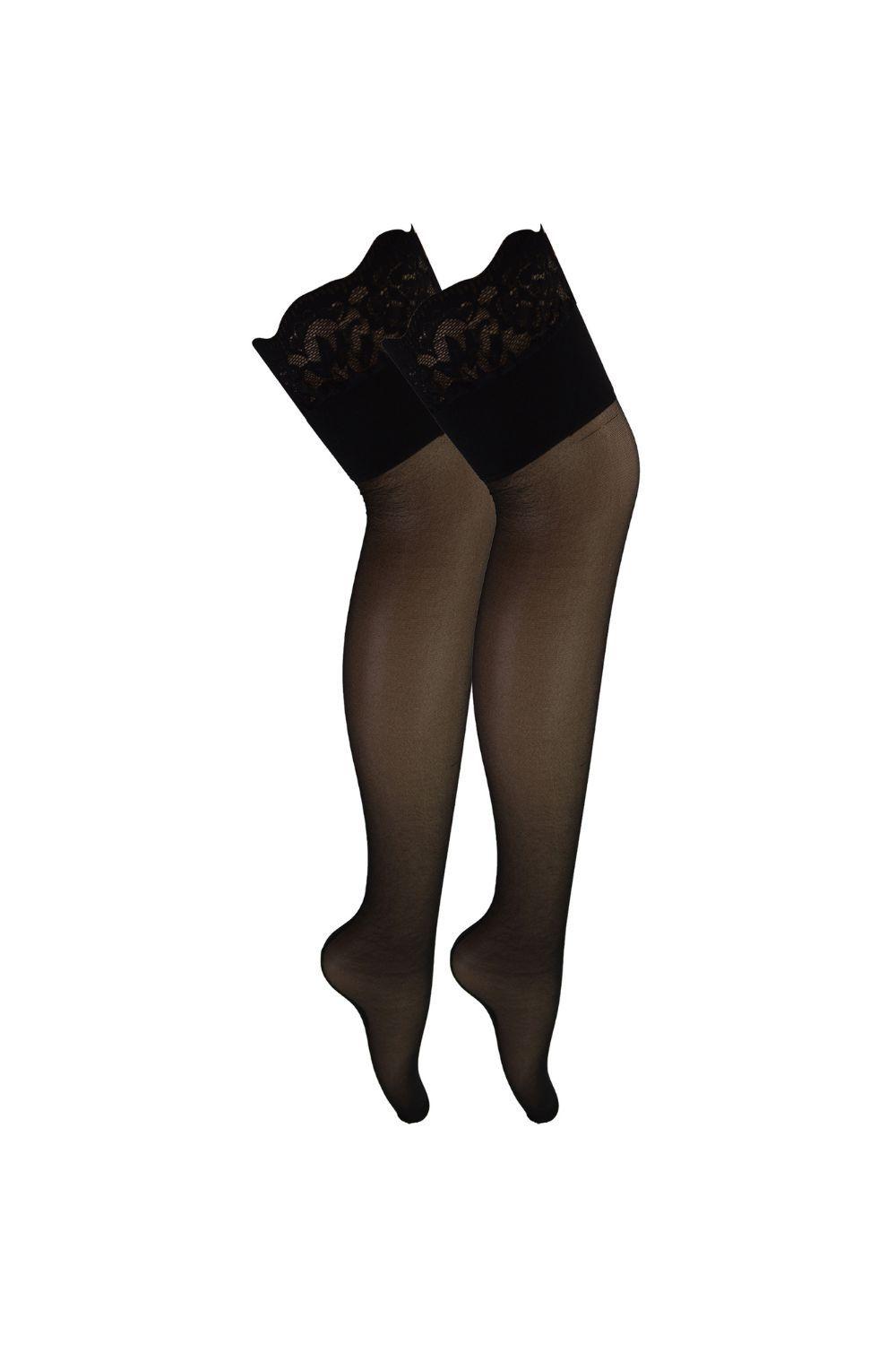 2 Pack  Seamed Stockings with Lace Top by SOCK SNOB