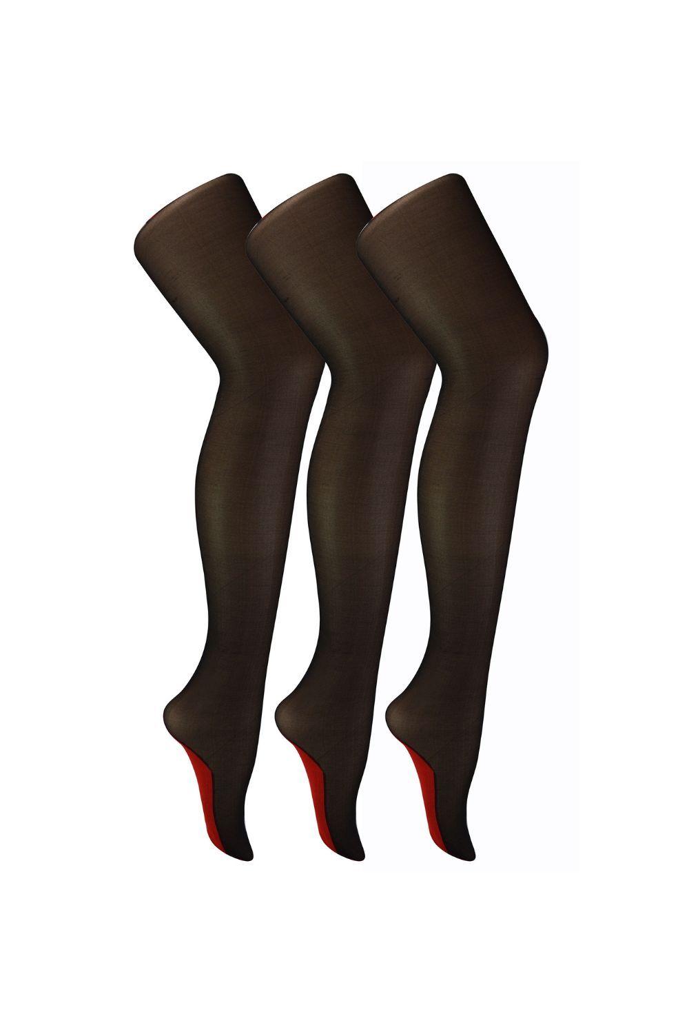3 Pair 40 Denier Seamed Ultra Sheen  Tights with Line Up the Back by SOCK SNOB