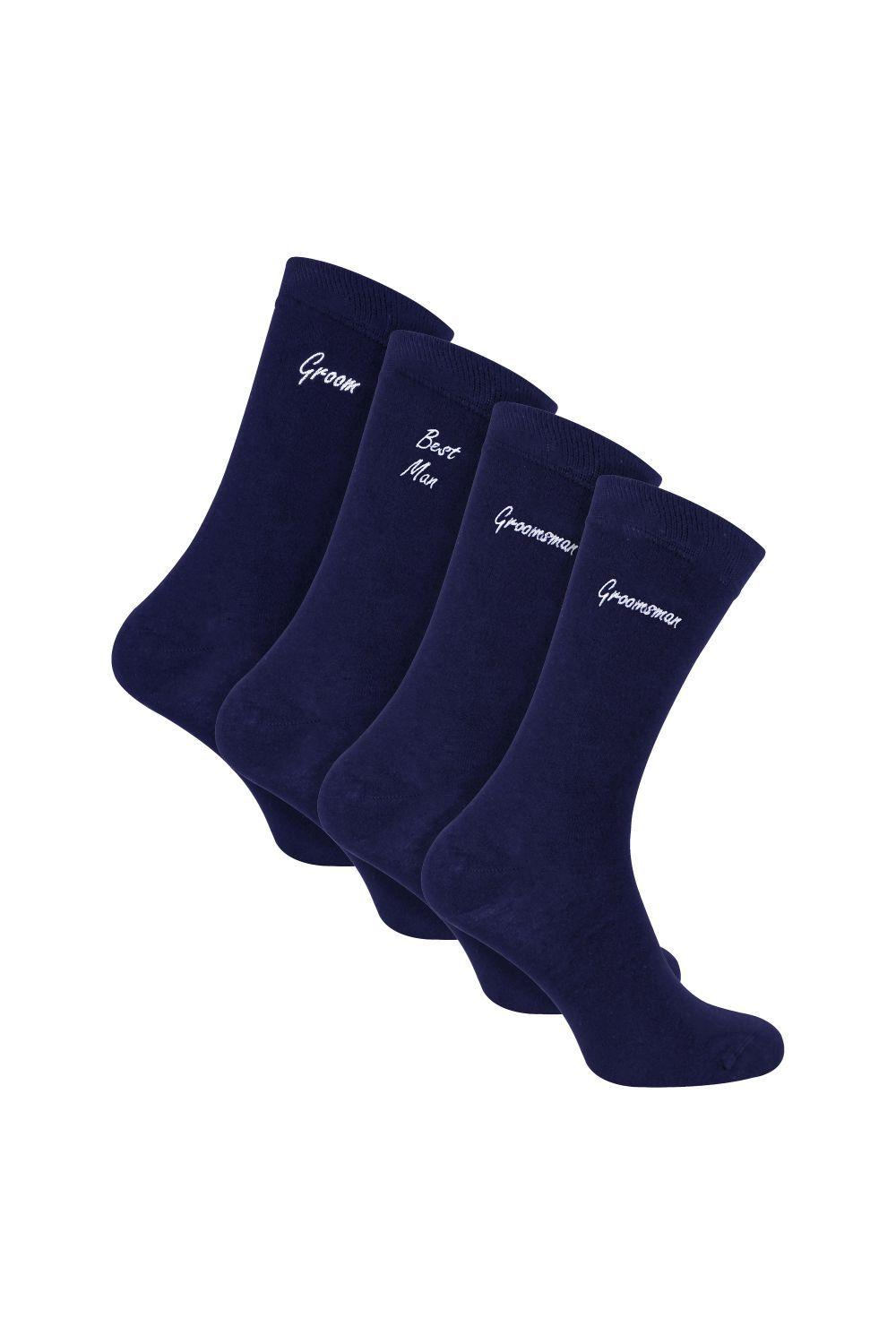4 Pairs  Wedding Socks for Groomsman Groom and Best Man by SOCK SNOB