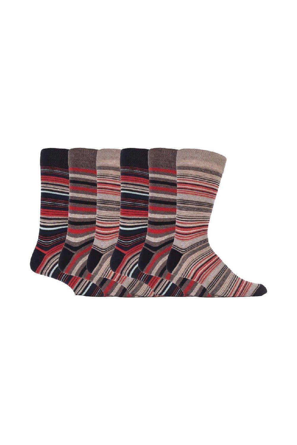 6 Pack Colourful Striped Patterned Dress Cotton Socks in 7 Styles by SOCK SNOB