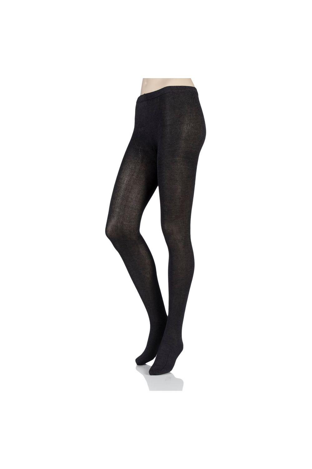1 Pair Plain Bamboo Tights with Smooth Toe Seams by SOCKSHOP