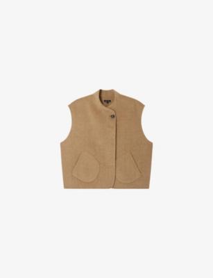Adeline Sleeveless Wool-Blend Jacket by SOEUR