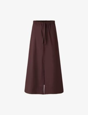 Agadir Drawstring-Waist Cotton Midi Skirt by SOEUR