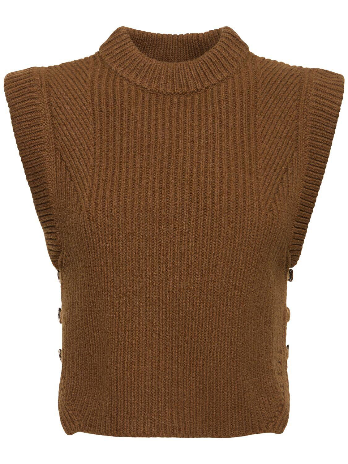 Alky Knit Wool Vest by SOEUR