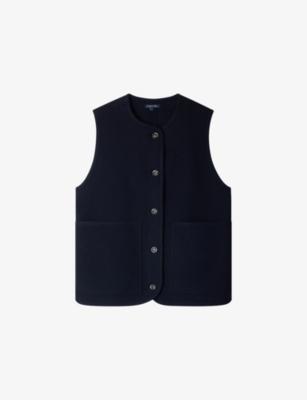 Chicago Round-Neck Sleeveless  Wool Jacket by SOEUR