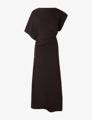 Divine Asymmetric-Sleeve Cotton-Blend Maxi Dress by SOEUR