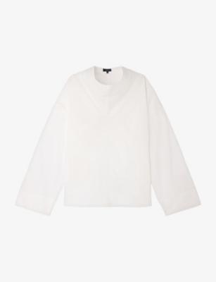 Fidji Cowl-Neck Cotton Blouse by SOEUR